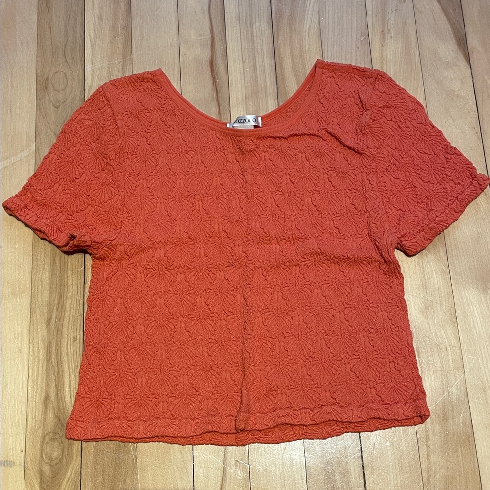 Bozzolo Vibrant Orange Textured Top